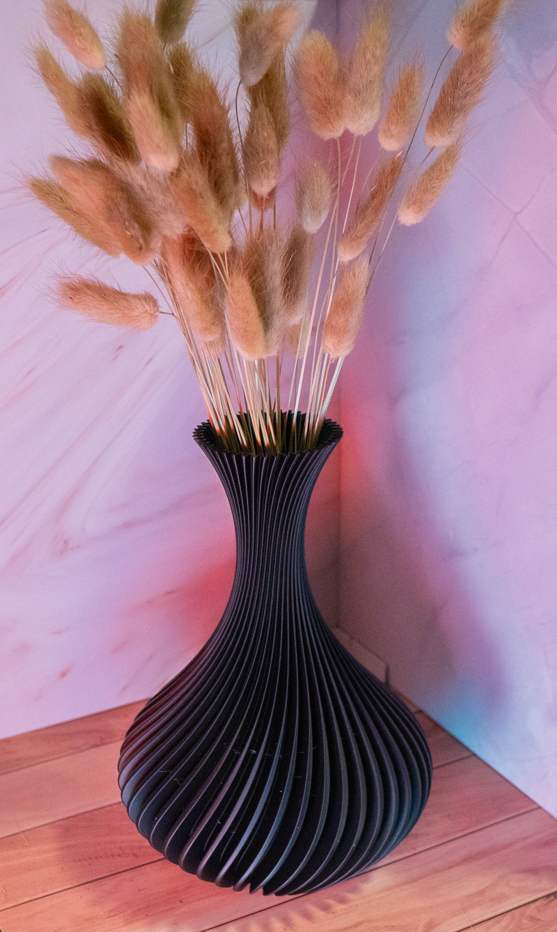 Spiral Vase | Modern Decorative Vase for Pampas Grass & Dried Flowers | Minimalist Boho Home Decor Centerpiece Gift