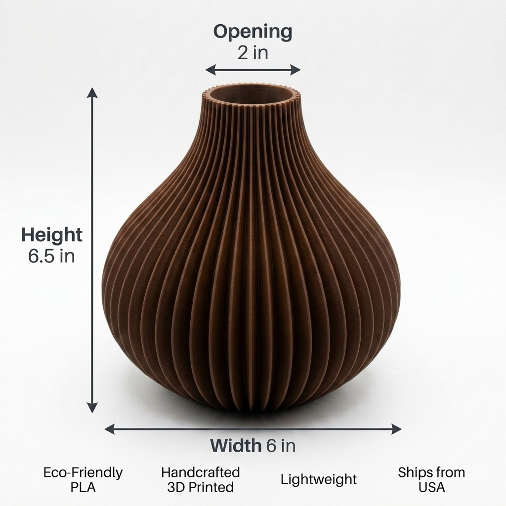 Onion Spiral Vase — Twisted Ribbed Design