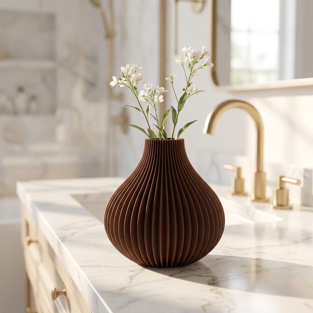 Onion Spiral Vase — Twisted Ribbed Design