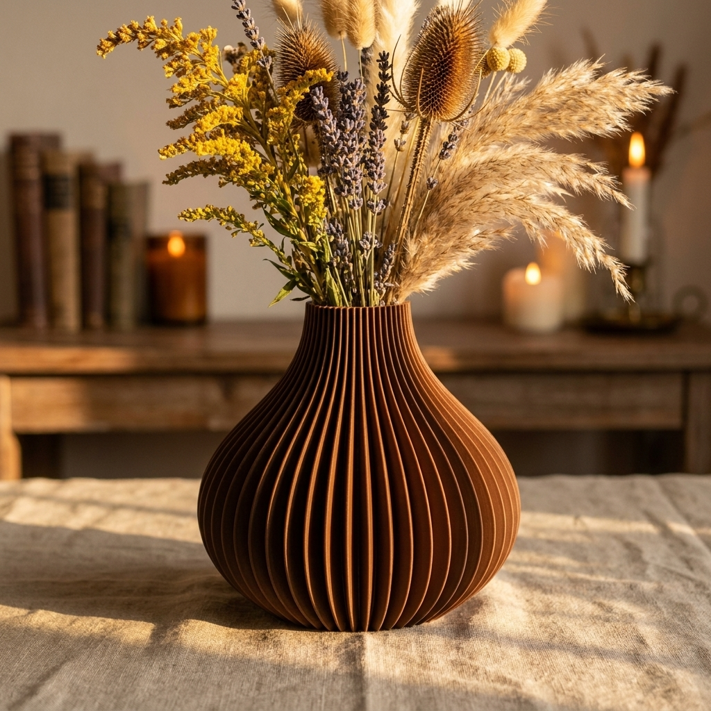 Onion Spiral Vase — Twisted Ribbed Design