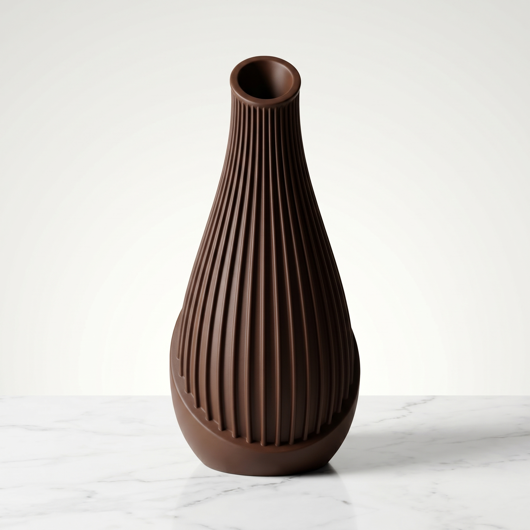 Ribbed Matte Vase, Minimalist Bud Vase for Pampas & Dried