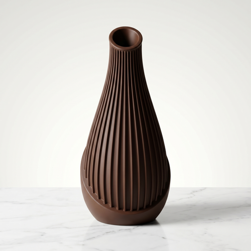 Ribbed Matte Vase, Minimalist Bud Vase for Pampas & Dried