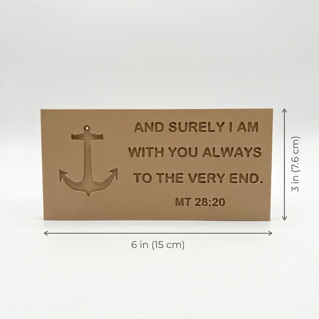 Matthew 28:20 Scripture Shelf Sign, And Surely I Am With You Always Anchor Sign, Christian Faith Gift, Bible Verse Home Decor, Inspirational Nautical Decor