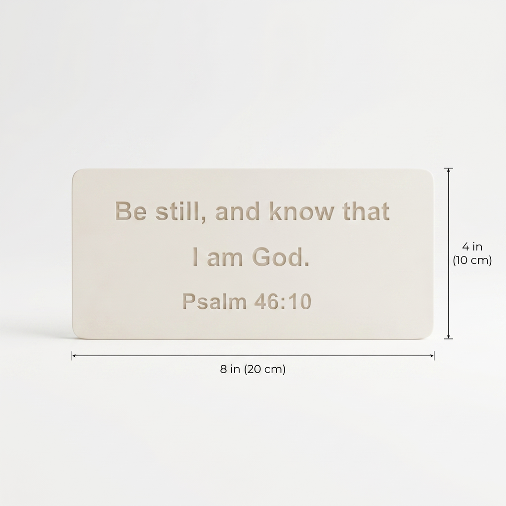 Be Still and Know That I Am God Sign, Psalm 46:10 Scripture Shelf Sign, Christian Faith Gift, Bible Verse Desk Plaque, Religious Home Decor