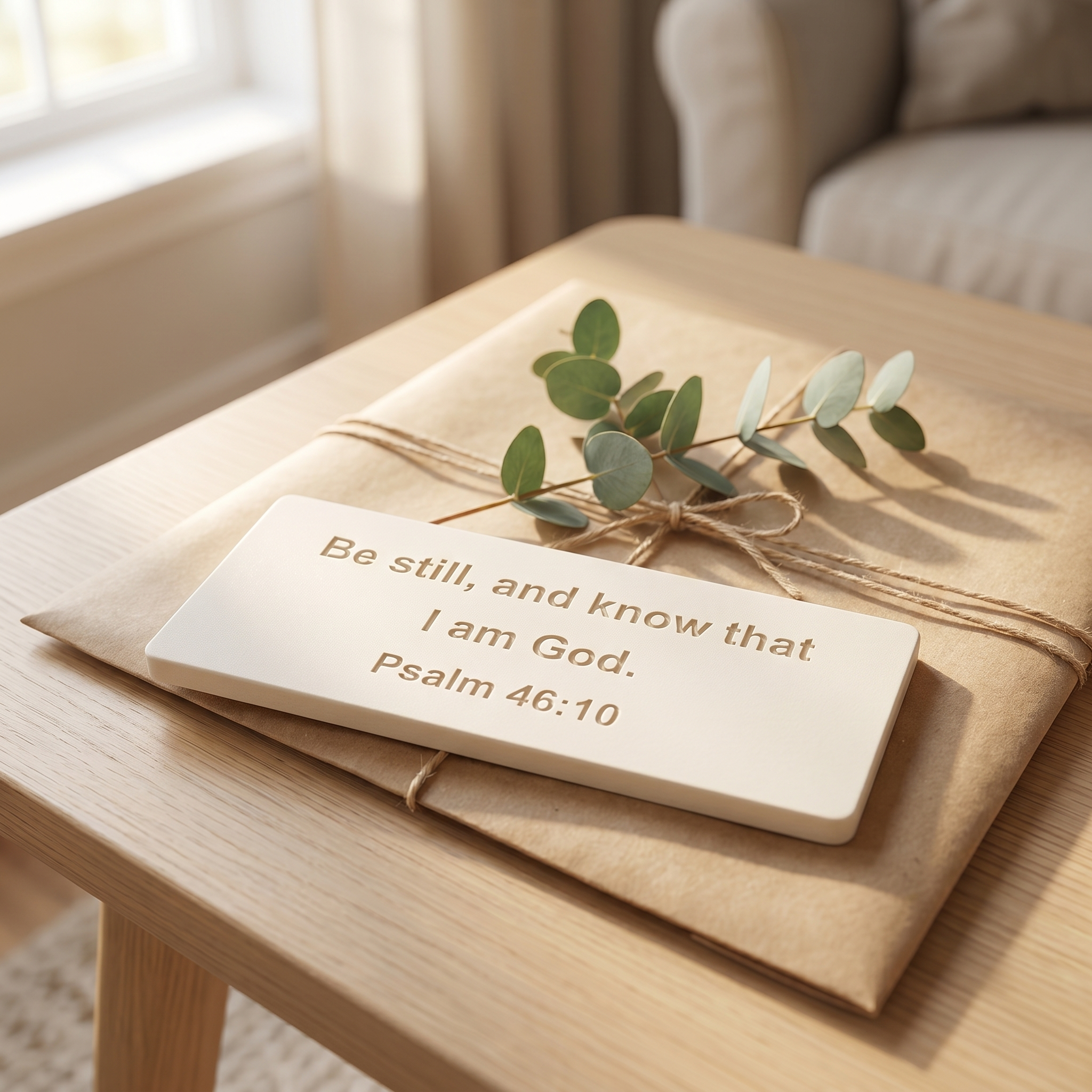 Be Still and Know That I Am God Sign, Psalm 46:10 Scripture Shelf Sign, Christian Faith Gift, Bible Verse Desk Plaque, Religious Home Decor