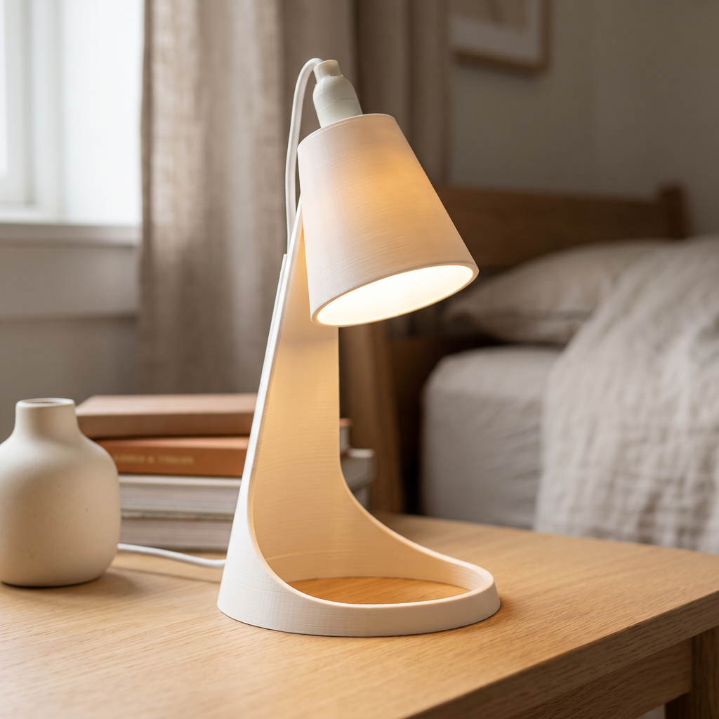 Aurora Table Lamp — Sculptural Curved Bedside Lamp