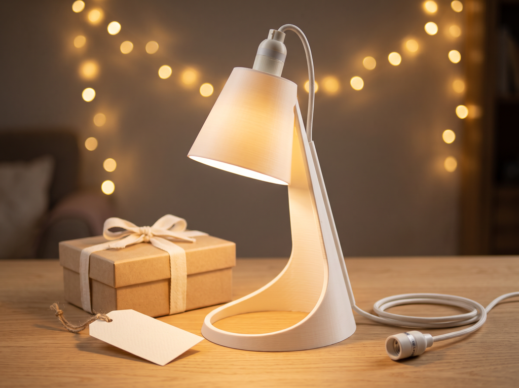 Aurora Table Lamp — Sculptural Curved Bedside Lamp