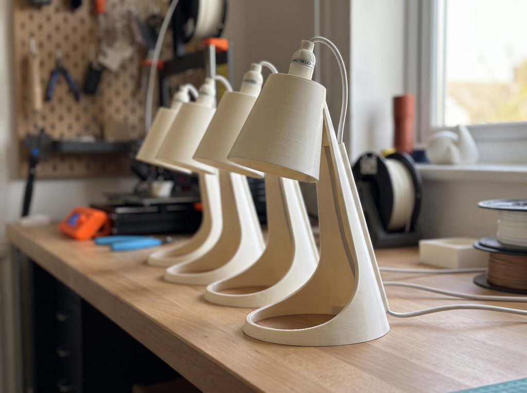 Aurora Table Lamp — Sculptural Curved Bedside Lamp