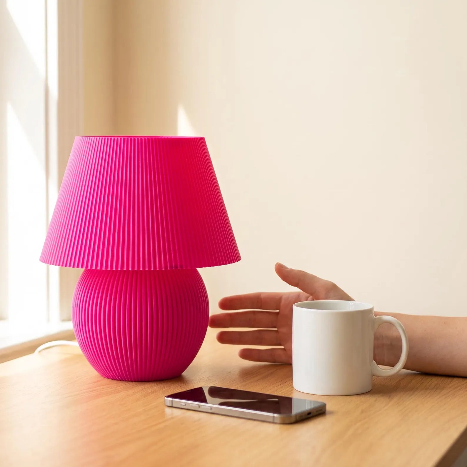 Mushroom Lamp — Ribbed LED Table Lamp with Dimmer