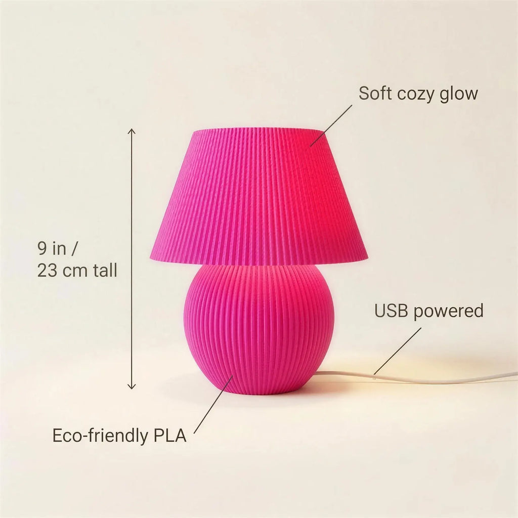 Mushroom Lamp — Ribbed LED Table Lamp with Dimmer