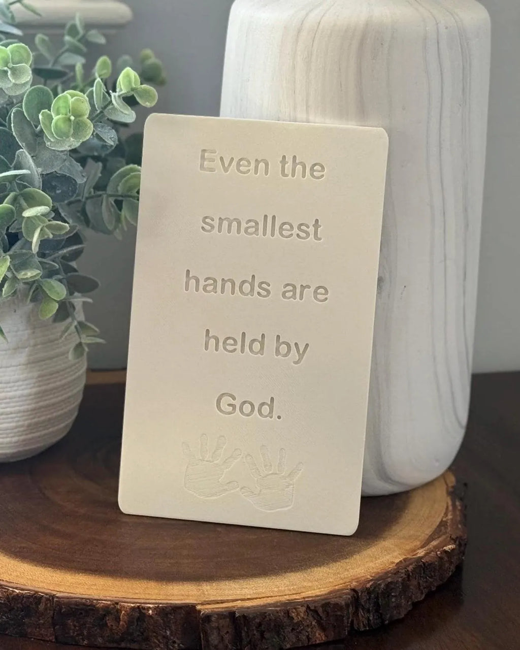 Even the Smallest Hands Are Held by God Sign, Christian Nursery Decor, Baby Shower Gift, Baptism Gift, Scripture Nursery Shelf Sign, Faith Baby Gift