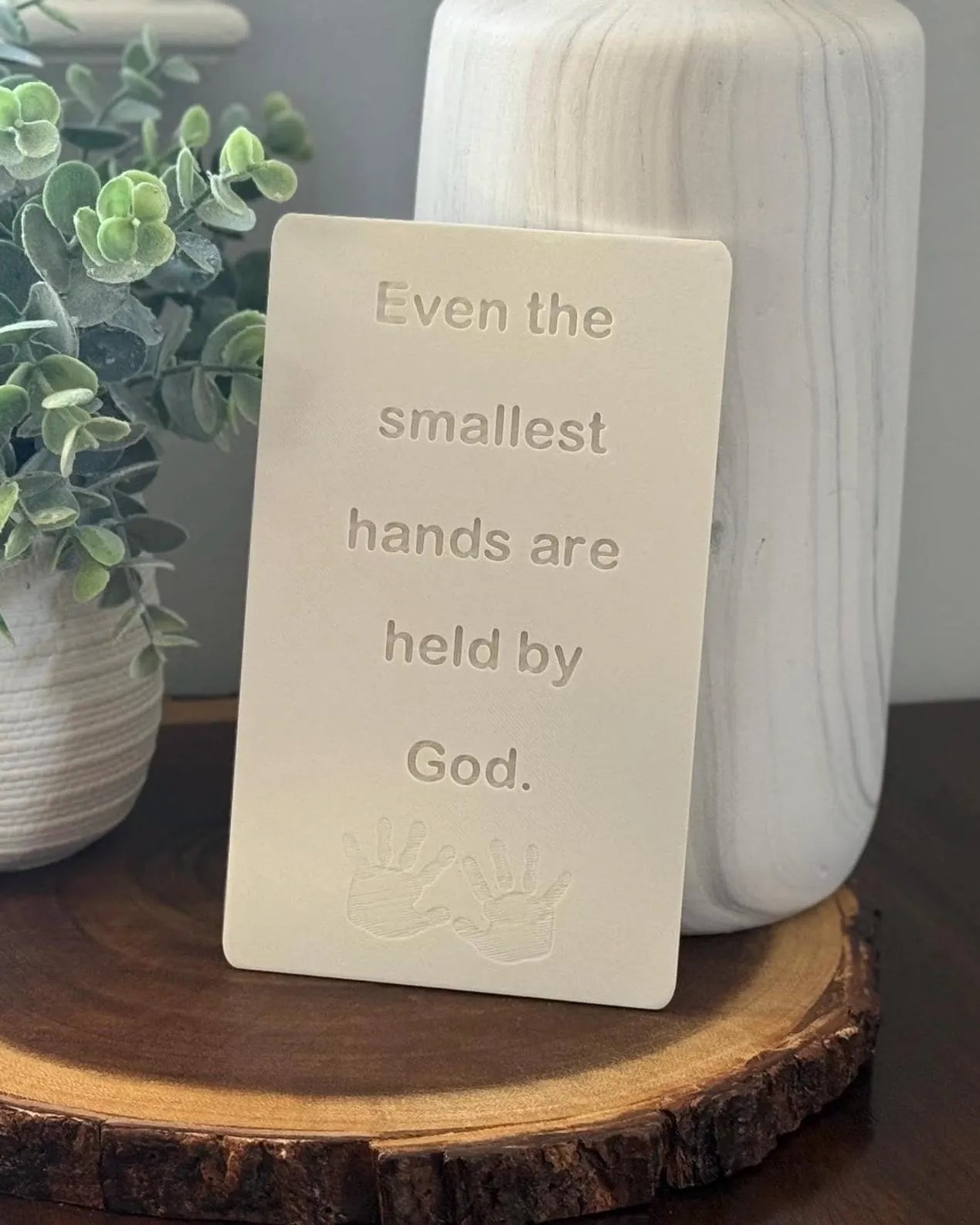 Even the Smallest Hands Are Held by God Sign, Christian Nursery Decor, Baby Shower Gift, Baptism Gift, Scripture Nursery Shelf Sign, Faith Baby Gift
