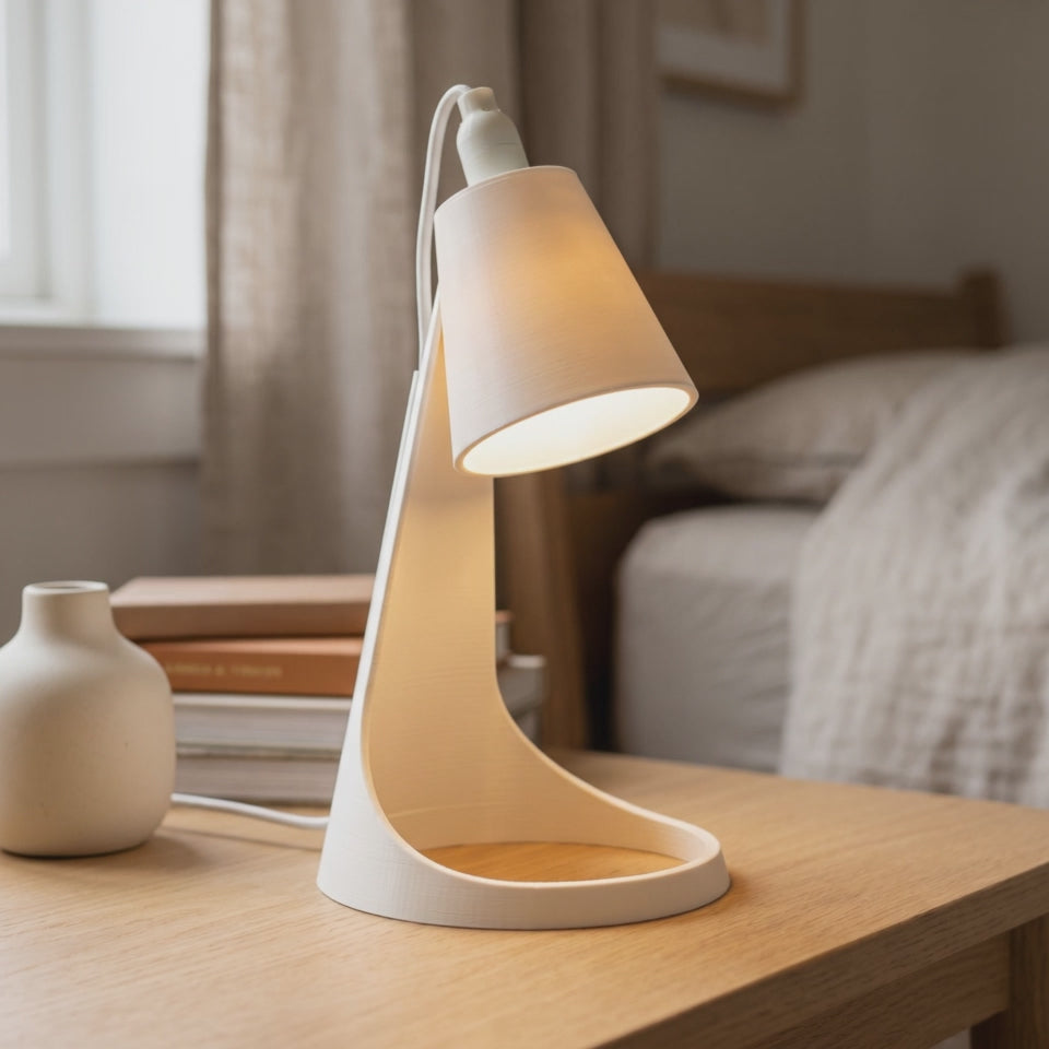 Aurora Table Lamp — Sculptural Curved Bedside Lamp